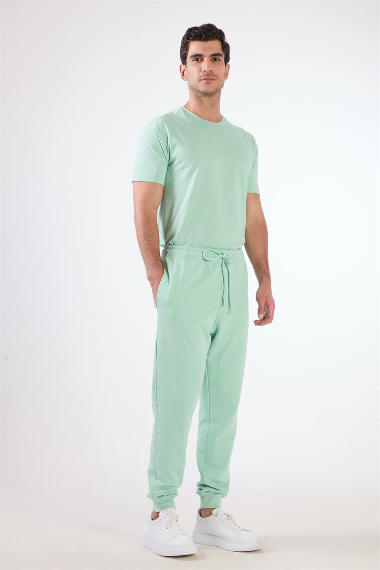 Mint Yeşili Bağcıklı Erkek Regular Fit Eşofman Altı