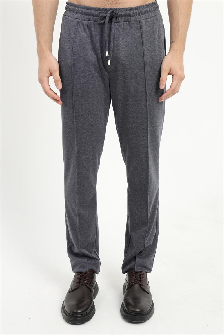 Lacivert Nervür Dikişli Erkek Slim Fit Jogger Pantolon