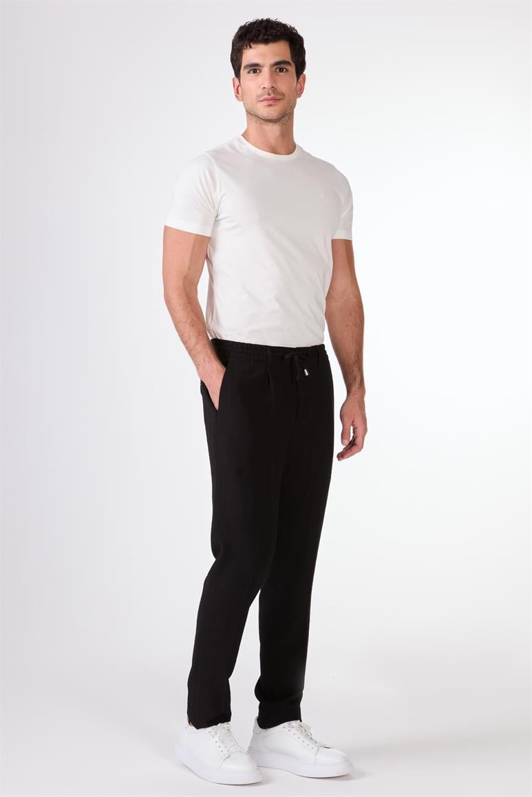 Erkek Slim Fit Siyah Pantolon