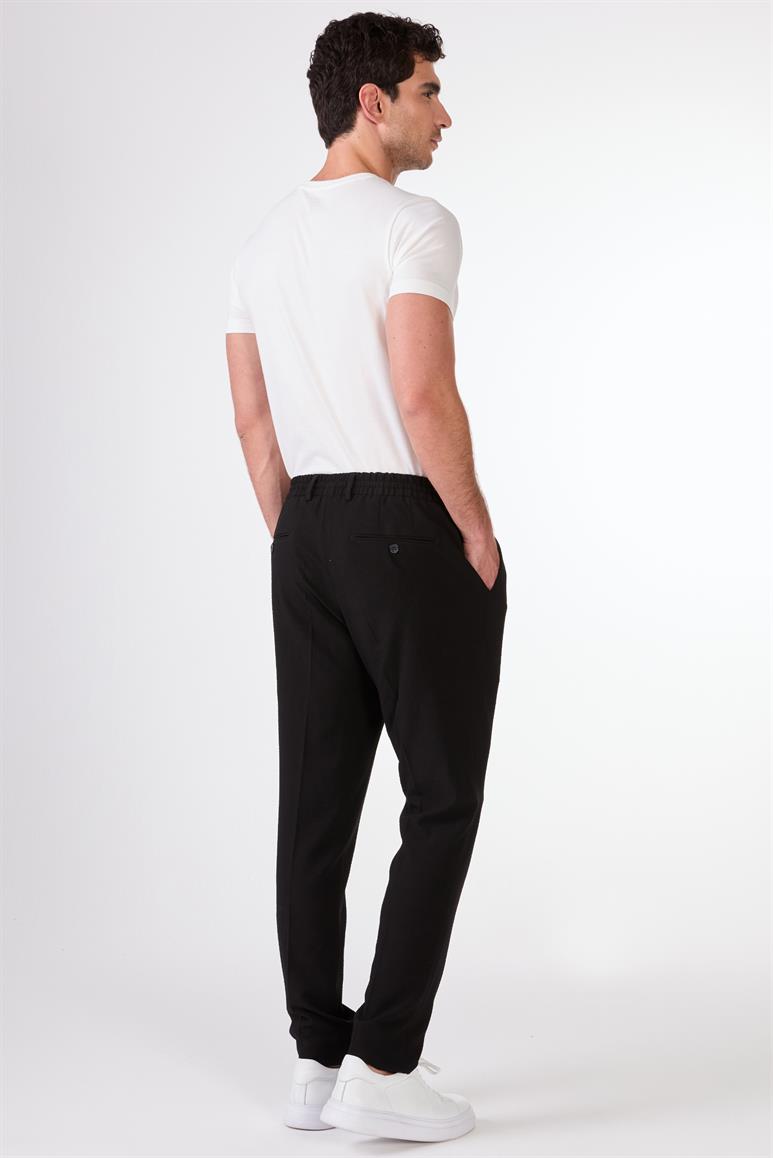Erkek Slim Fit Siyah Pantolon