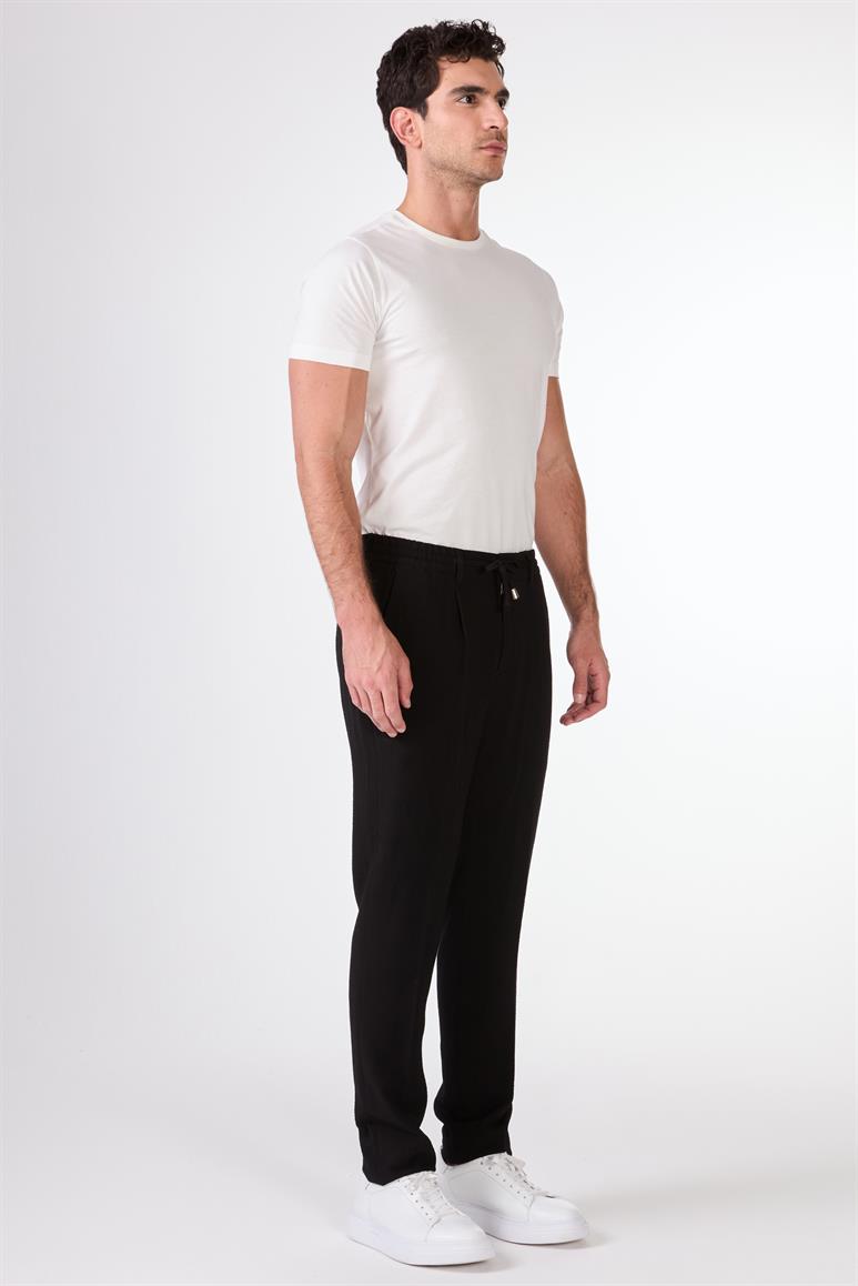 Erkek Slim Fit Siyah Pantolon