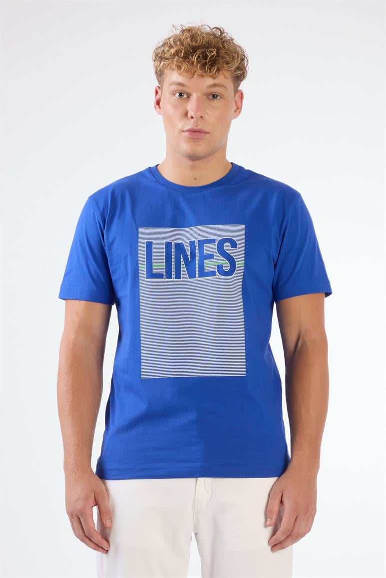Saks Erkek Regular Fit Baskılı Casual O Yaka T-shirt 