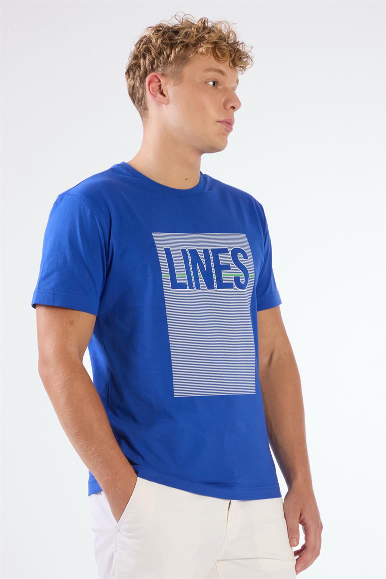 Saks Erkek Regular Fit Baskılı Casual O Yaka T-shirt 