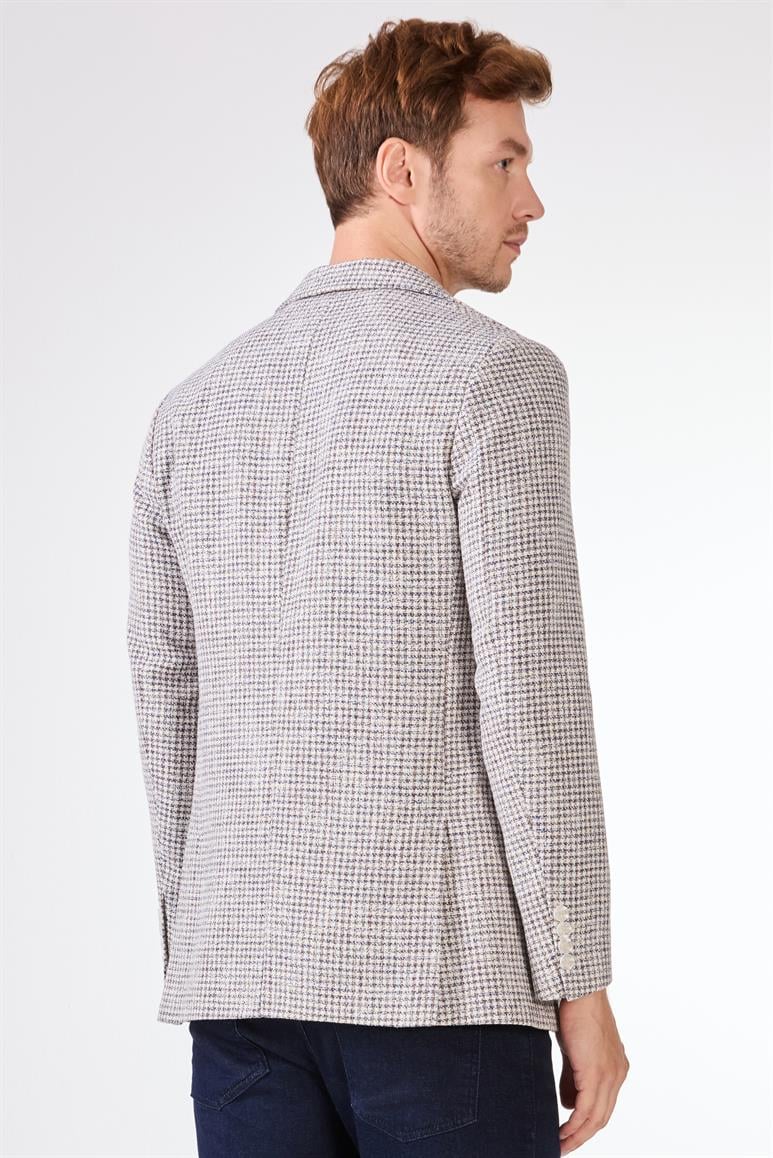 Saks Erkek Slim Fit Pitikare Desenli Sivri Yaka Casual Ceket 