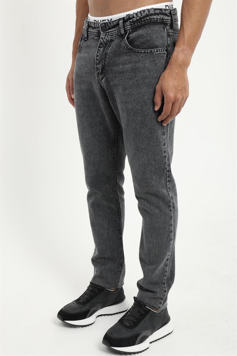 Siyah Regular Fit Erkek Denim Pantolon