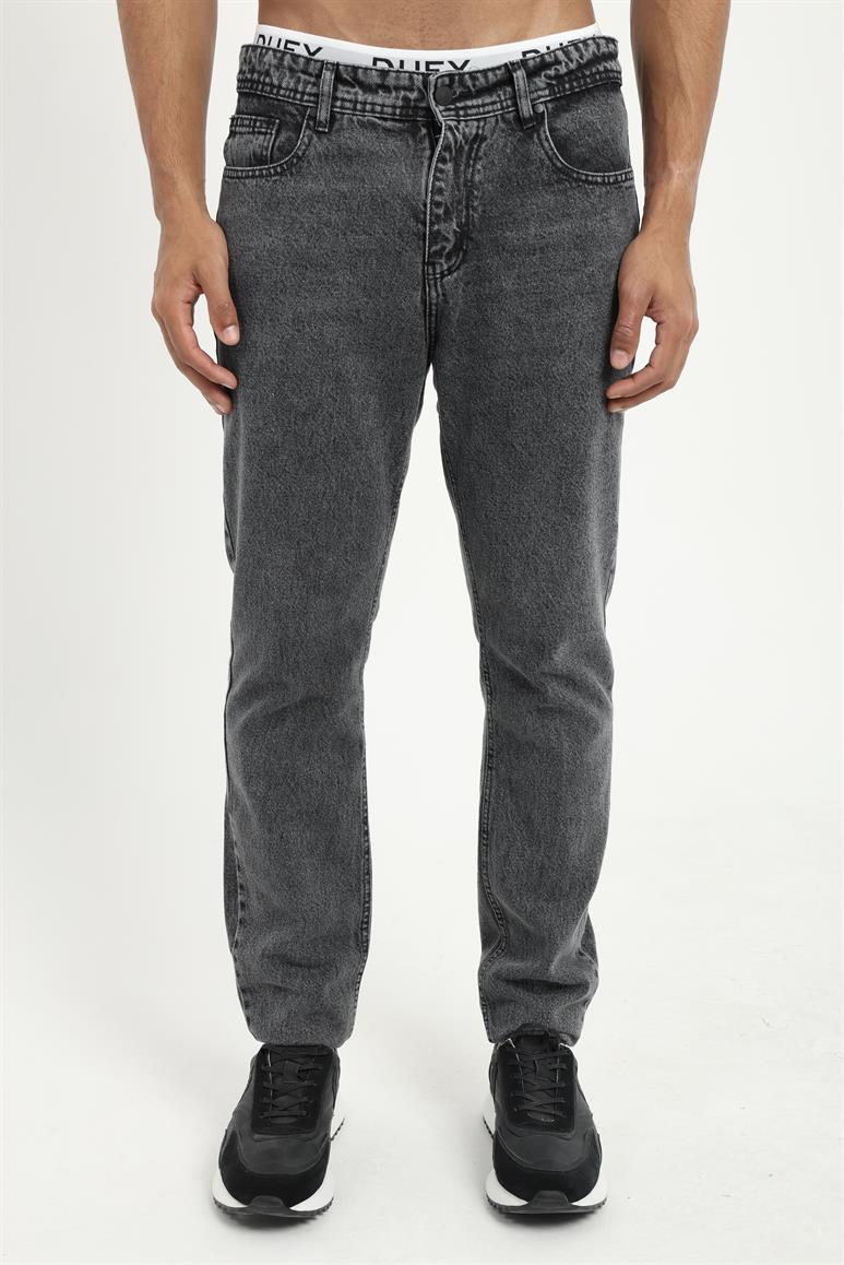 Siyah Regular Fit Erkek Denim Pantolon