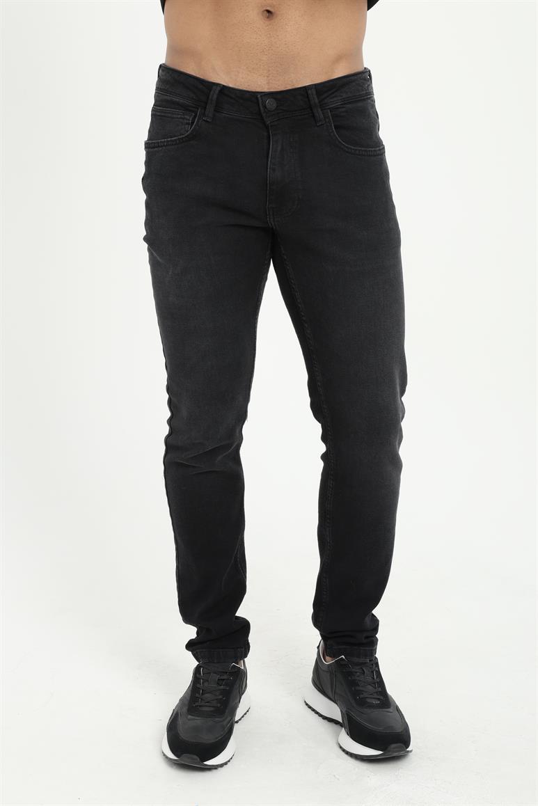Siyah Slim Fit Denim Erkek Pantolon