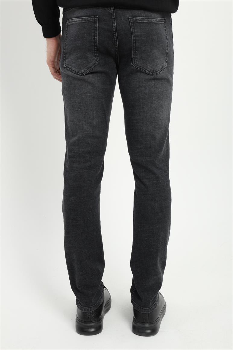 Siyah Slim Fit Denim Erkek Pantolon