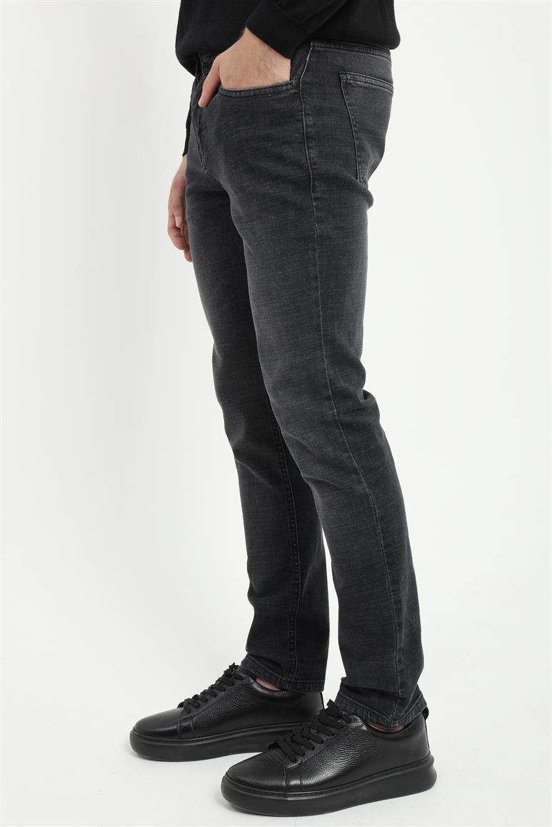 Siyah Slim Fit Denim Erkek Pantolon