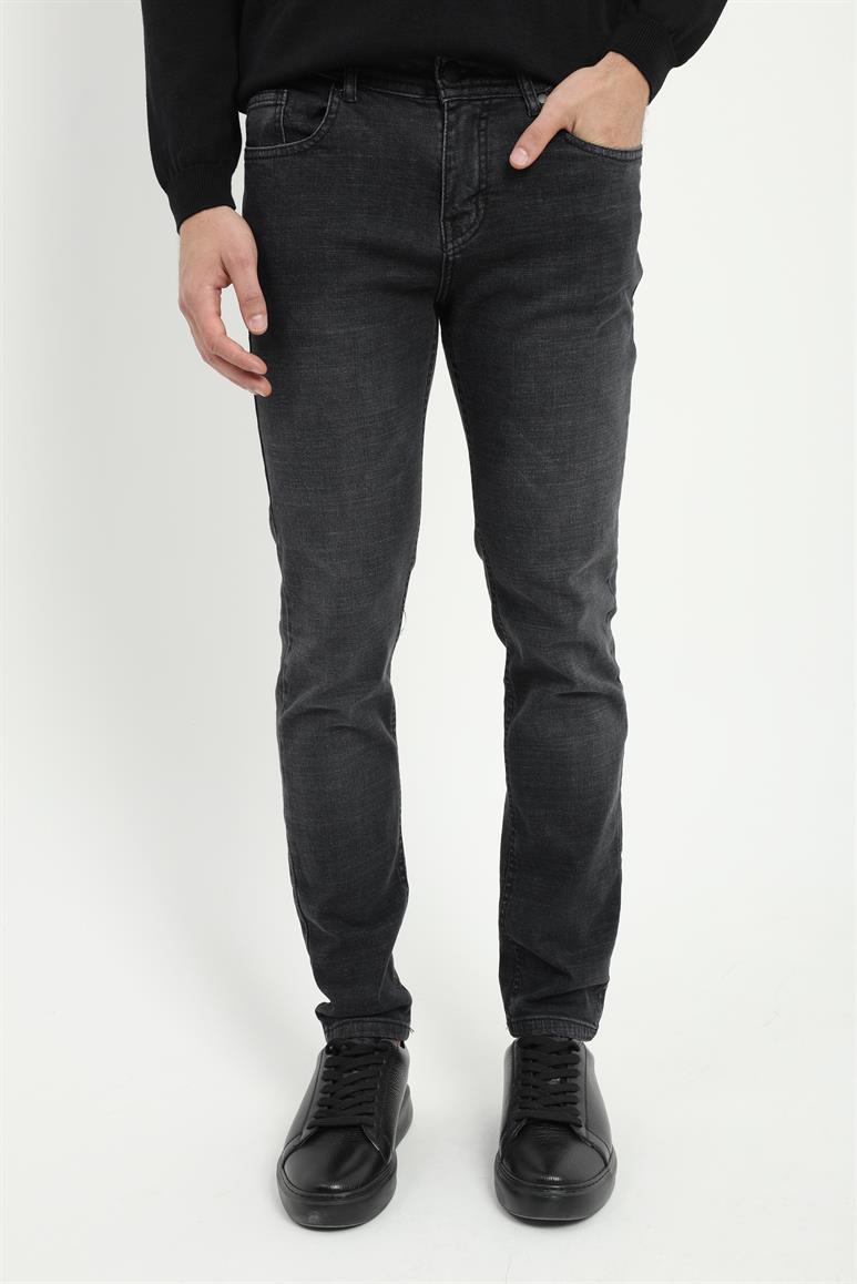 Siyah Slim Fit Denim Erkek Pantolon