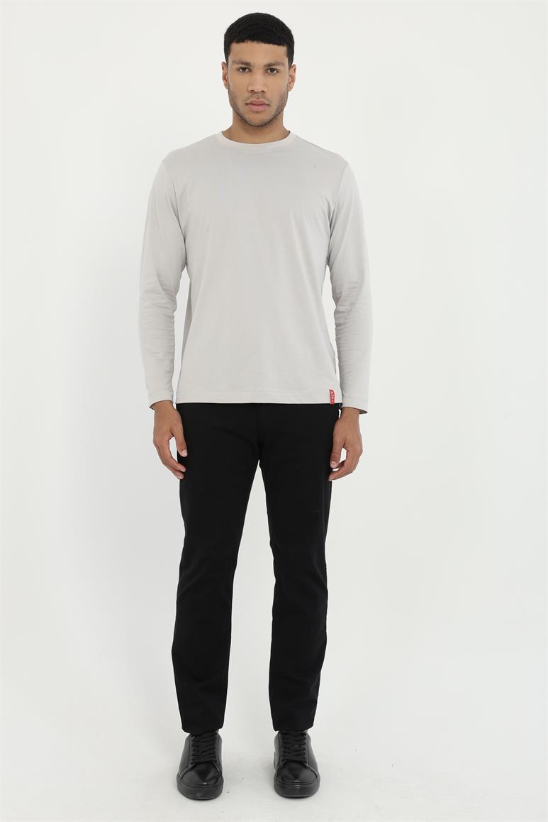 Siyah Düz Regular Fit Erkek Pantolon