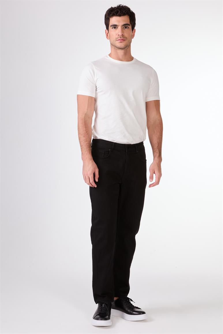Siyah 5 Cep Düz Renk Slim Fit Erkek Pantolon