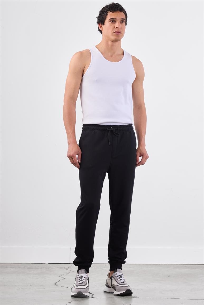 Erkek Regular Fit Siyah Eşofman Altı