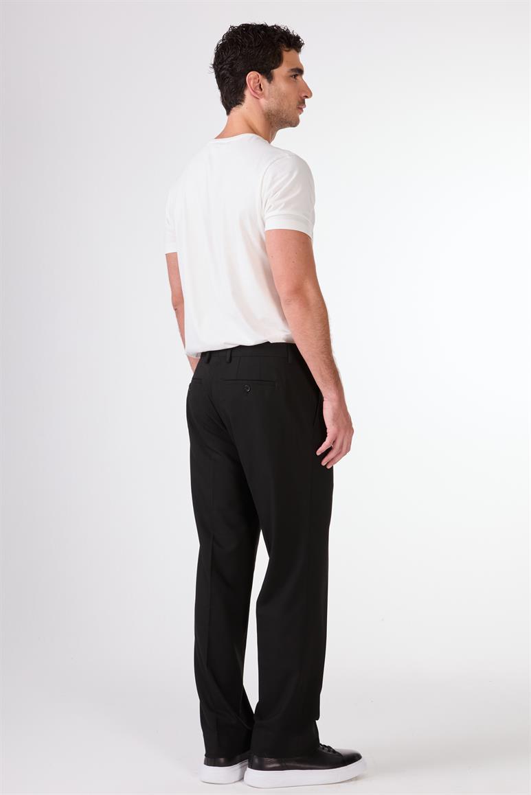 Siyah Erkek Regular Fit Düz Klasik Pantolon 