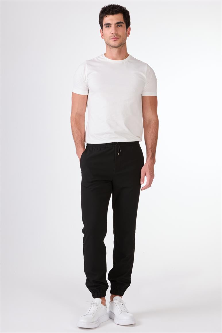 Siyah Erkek Regular Fit Düz Pantolon 