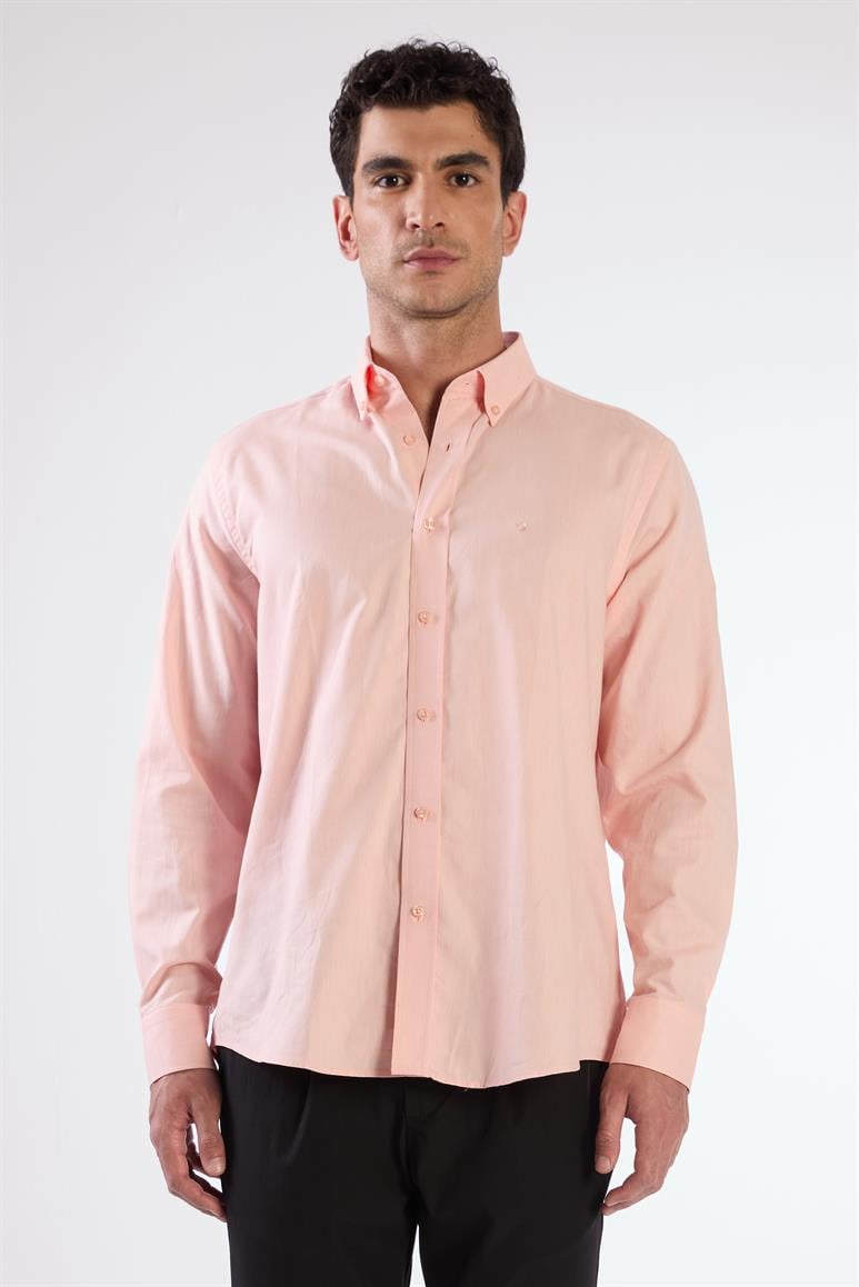 Somon Erkek Regular Fit Oxford Brent Düğmeli Yaka Uzun Kol Gömlek 