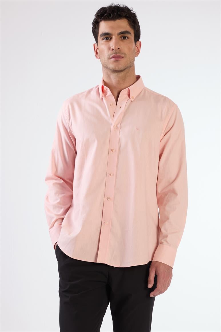 Somon Erkek Regular Fit Oxford Brent Düğmeli Yaka Uzun Kol Gömlek 