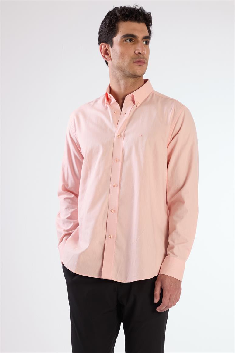 Somon Erkek Regular Fit Oxford Brent Düğmeli Yaka Uzun Kol Gömlek 