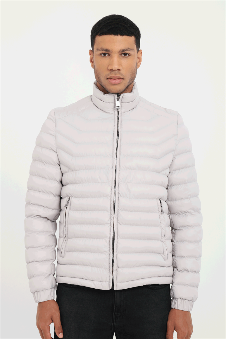 Taş Kapitone Slim Fit Erkek Mont