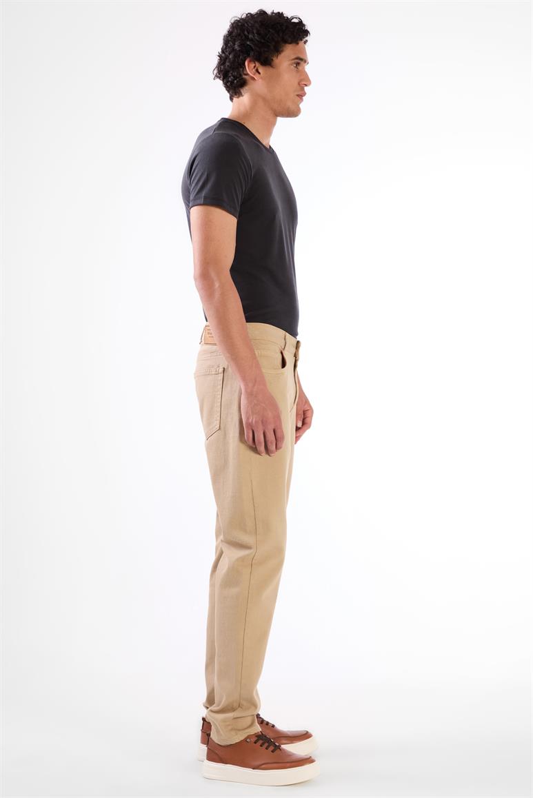 Vizon 5 Cep Düz Renk Slim Fit Erkek Pantolon