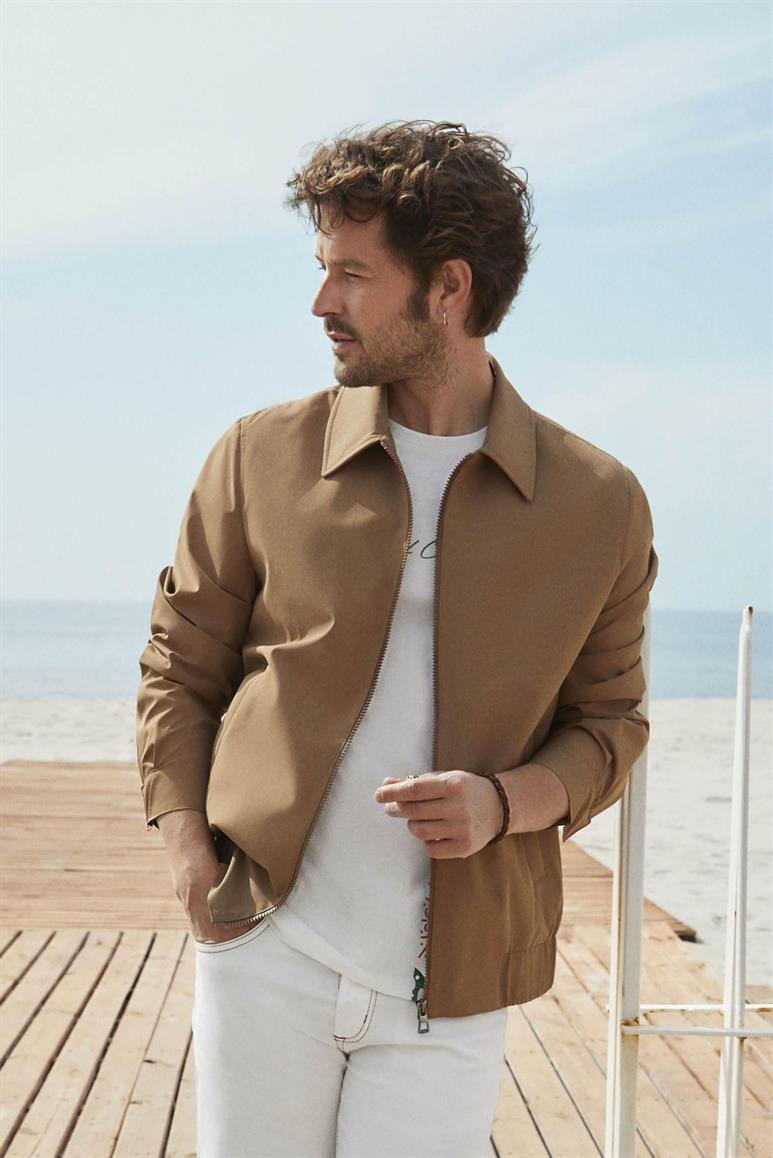Vizon Erkek Regular Fit Düz Klasik Yaka Bomber Mont 