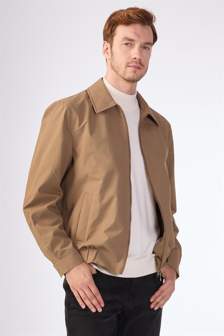 Vizon Erkek Regular Fit Düz Klasik Yaka Bomber Mont 