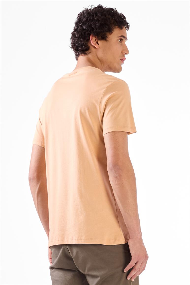 Vizon Erkek Slim Fit Desenli O Yaka T-shirt 