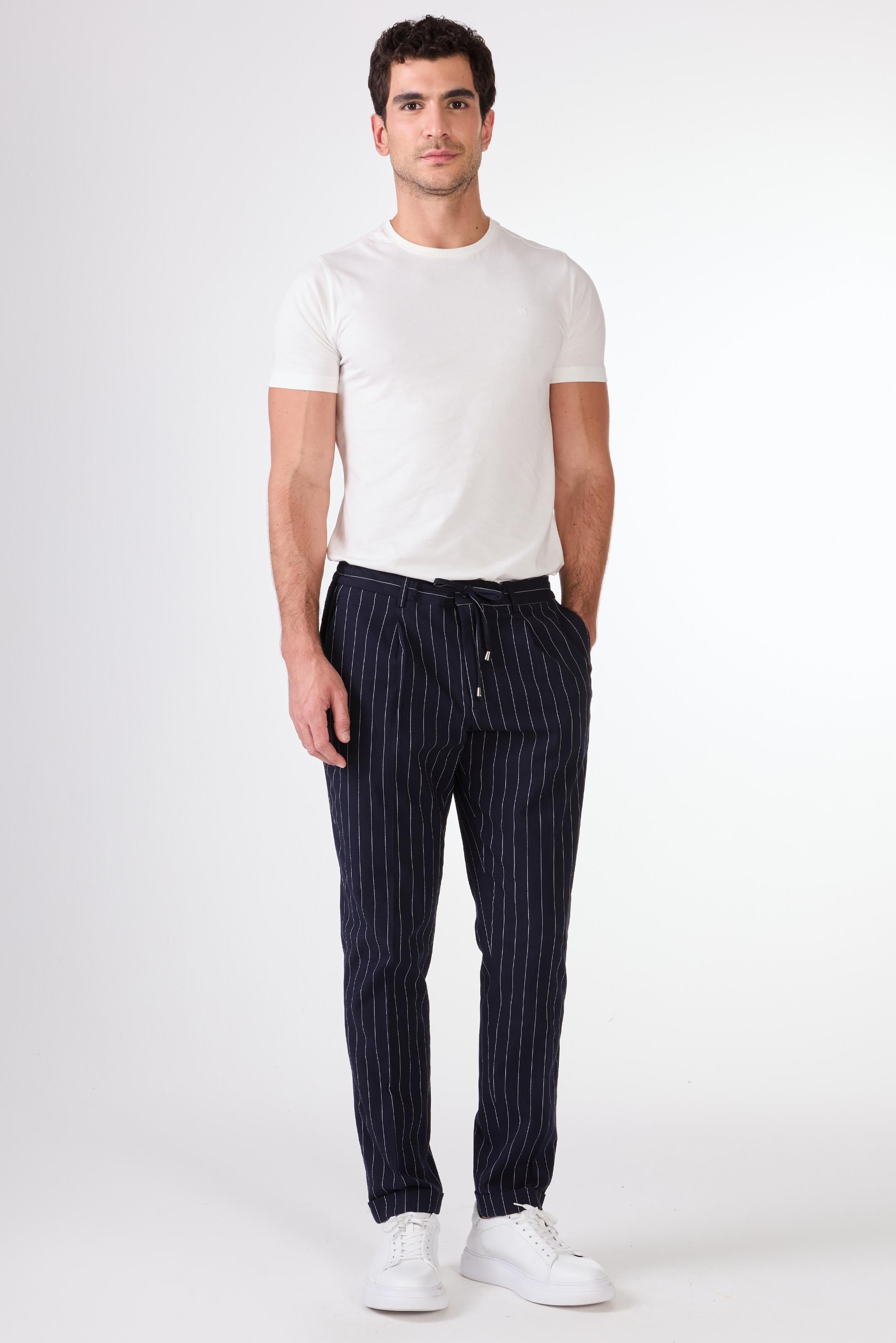 Erkek Slim Fit Lacivert Pantolon