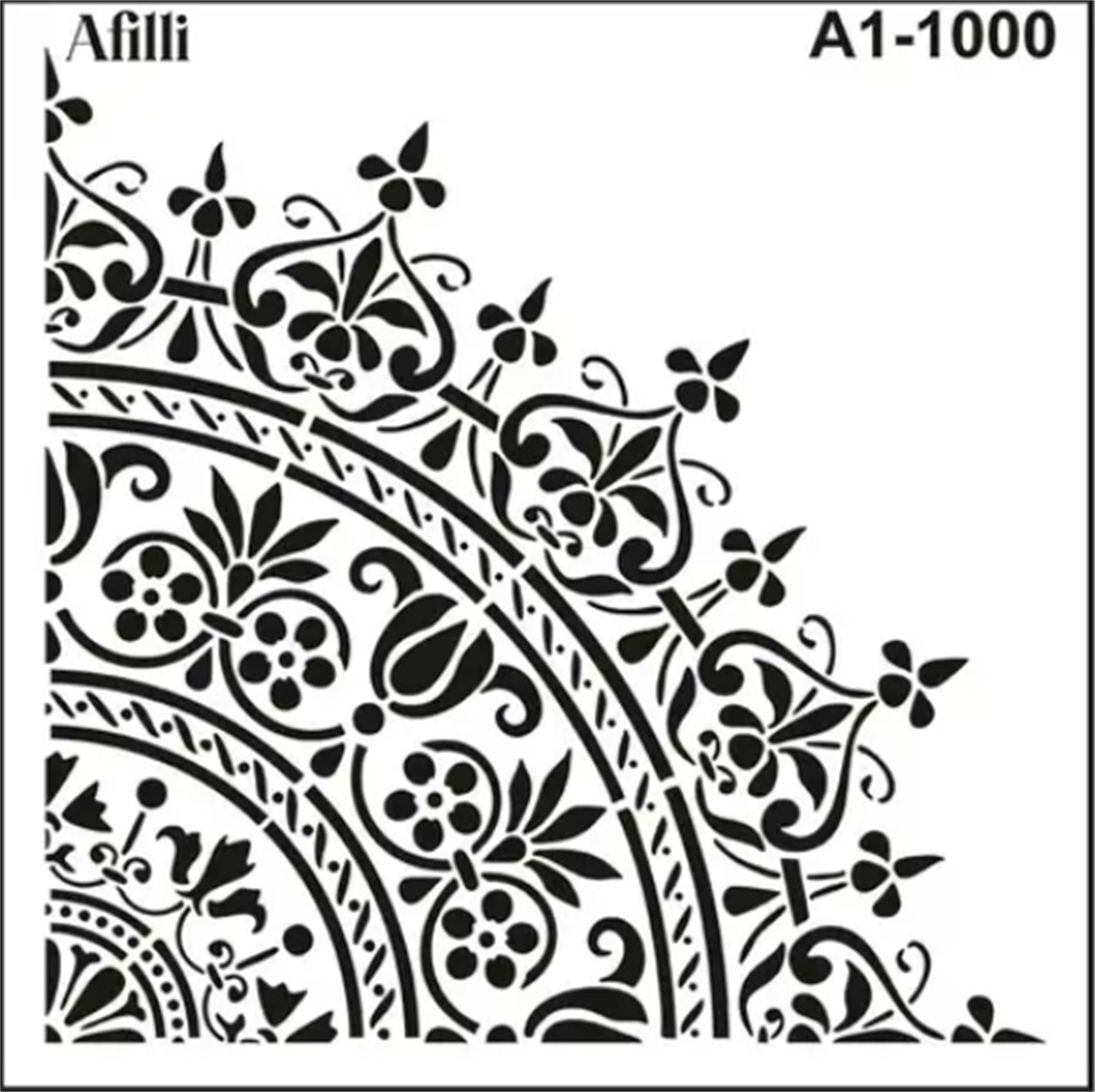 AFİLLİ STENCIL A1-1000 DAMASK-1 30x30