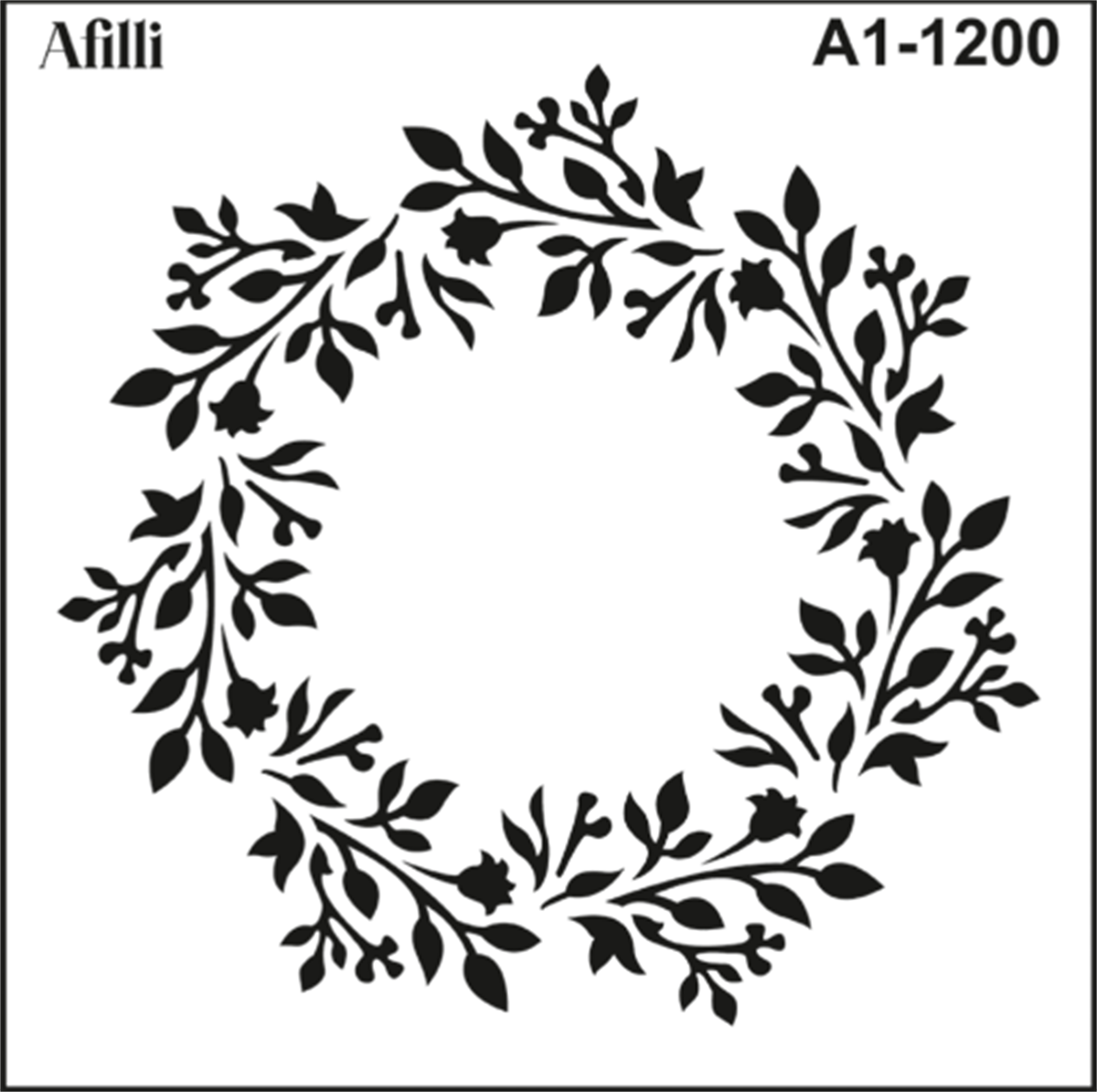 AFİLLİ STENCIL A1-1200 ÇİÇEKLİ TAÇ 30x30