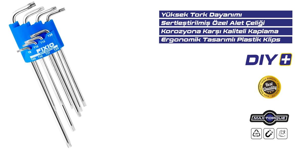 FİXİO UZUN TORX ALLEN TAKIM 8Lİ