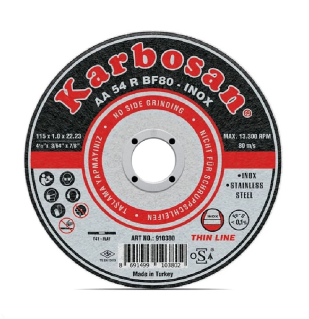 KARBOSAN INOX (PASLANMAZ) KESİCİ 115X1.0X22