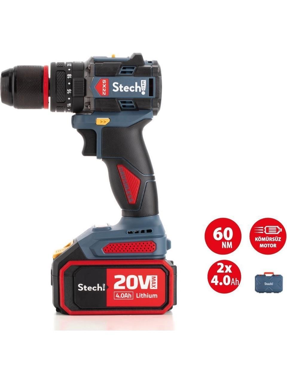 ŞARJLI MATKAP DARBELİ ÇİFT AKÜ 20V 4AH