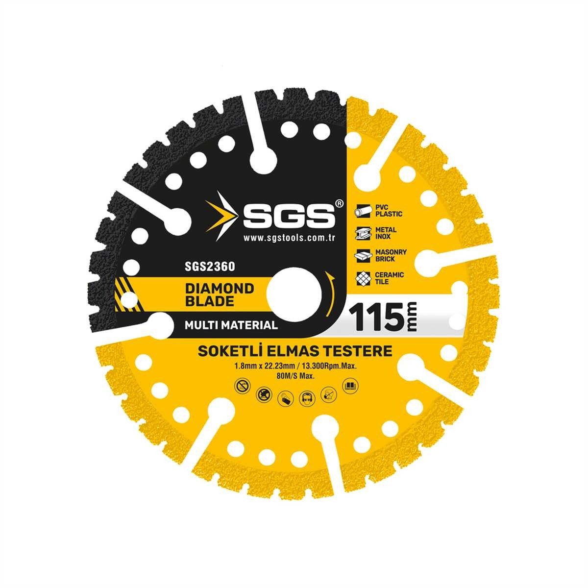 SGS METAL KESİCİ SOKETLİ ELMAS TESTERE 115X1,8X22