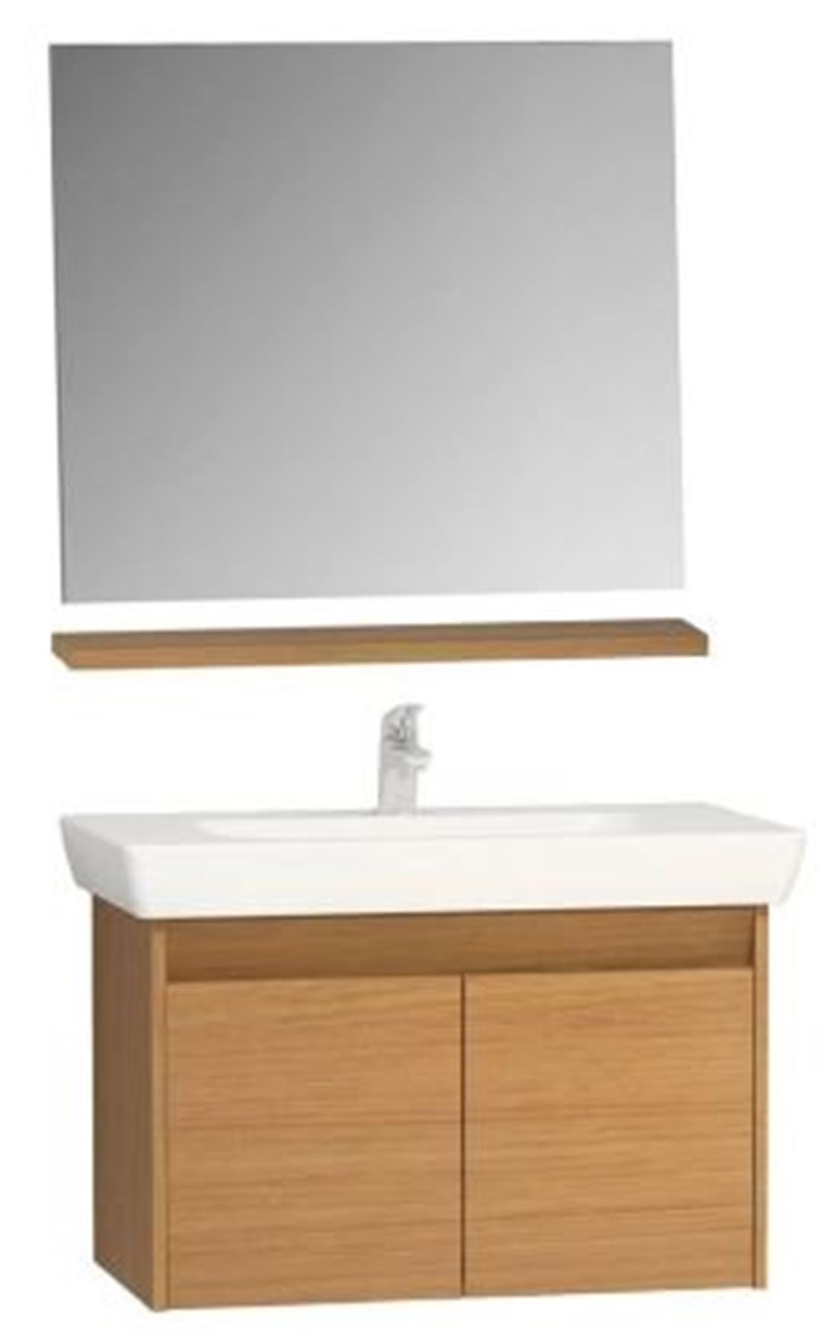 STEP DEMONTE SET,85 CM,TİK,KAPAKLI,AYNA,RAF