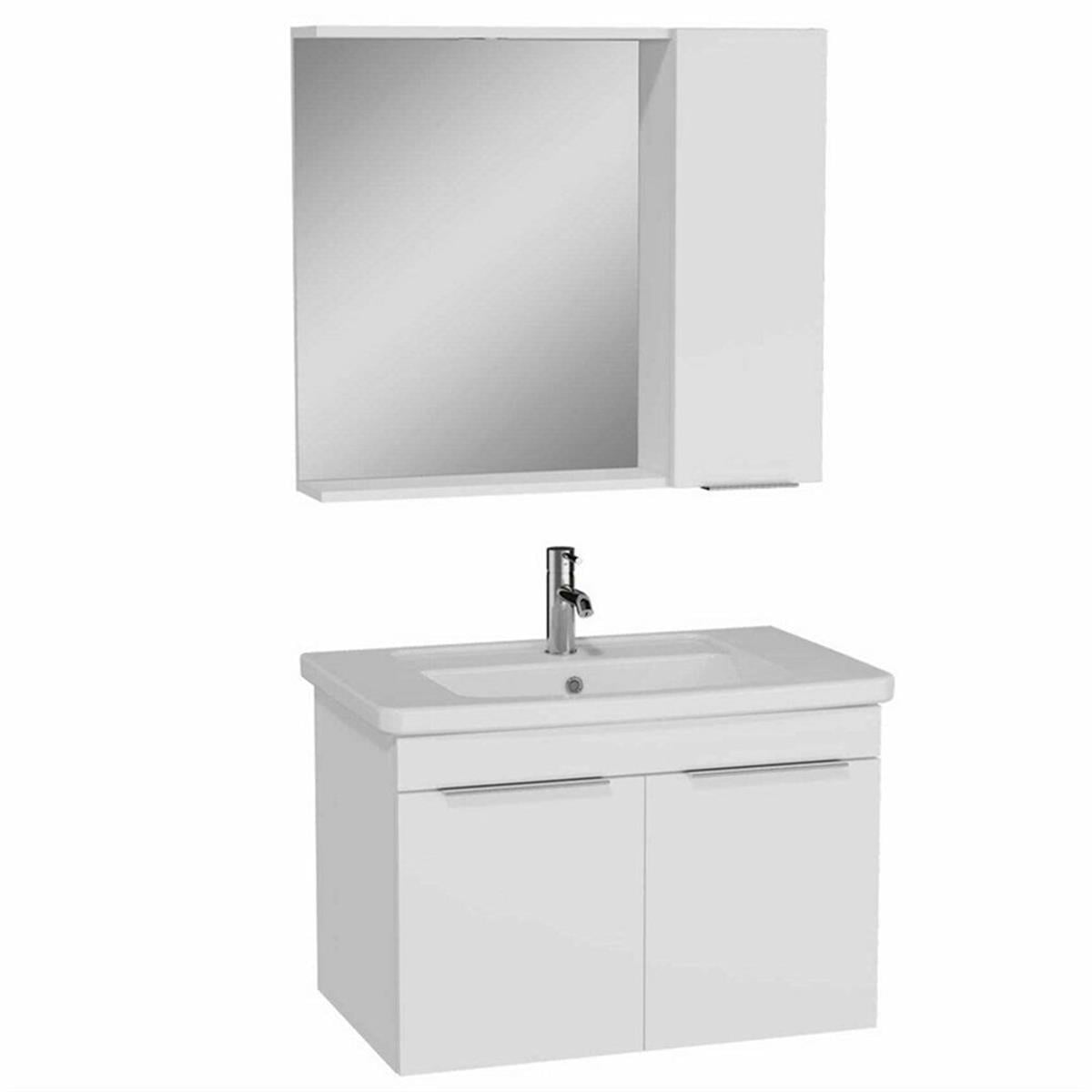 VİTRA QUADRUM BANYO DOLABI SETİ,80 CM,KAPAKLI