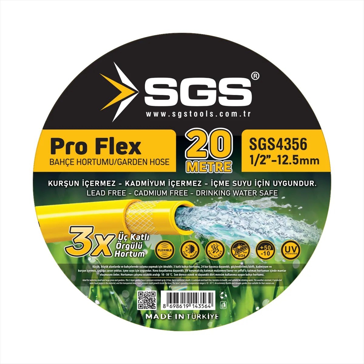 SGS 1/2 PROFLEX ÖRGÜLÜ HORTUM 20 MT (150gr/mt)