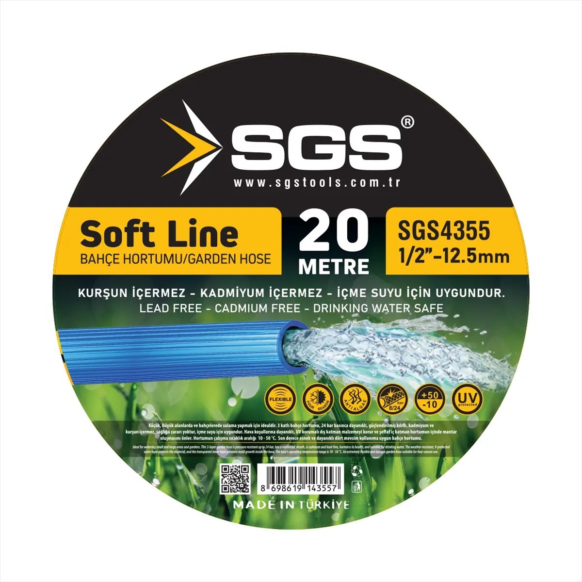 SGS 1/2 SOFTLINE SİLİKONLU HORTUM 20 MT (100gr/mt)
