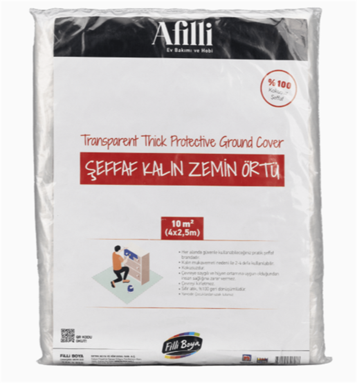 AFİLLİ ŞEFFAF KALIN ZEMİN ÖRTÜ 10M2
