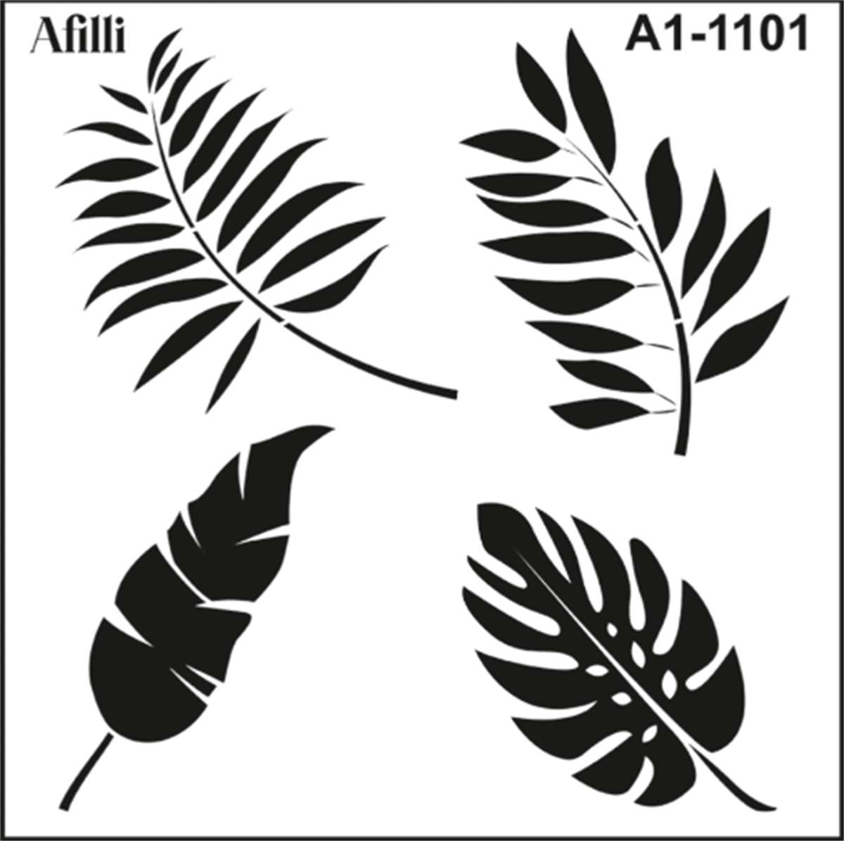 AFİLLİ STENCIL A1-1101 YAPRAKLAR 30x30