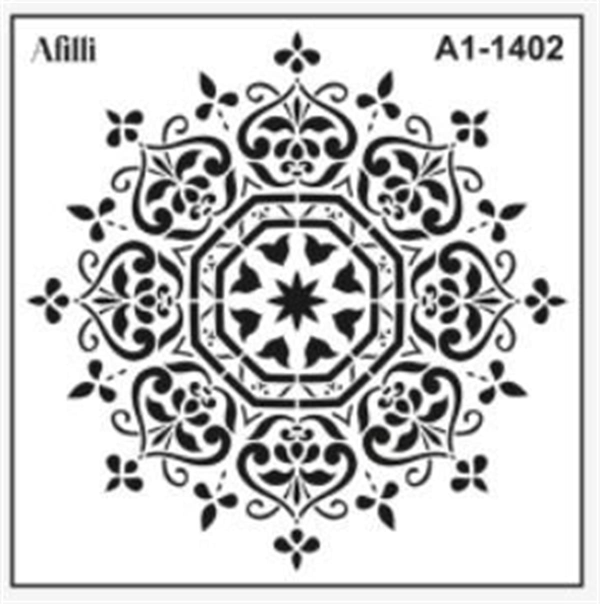 AFİLLİ STENCIL A1-1402 MANDALA-2 30x30