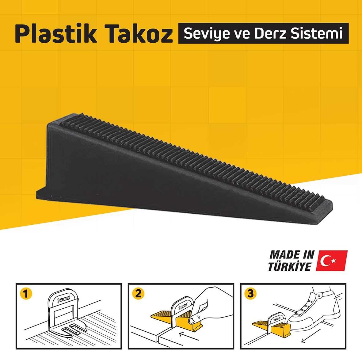 SGS DERZ SEVİYE TESPİT KLİPS TAKOZU (PK/100 ADET) SİYAH