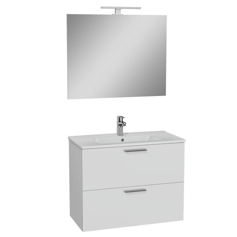 MIA LAV.DOLABI SETİ,80 CM,LEDLİ AYNA,2 ÇEK. -PARLAK BEYAZ
