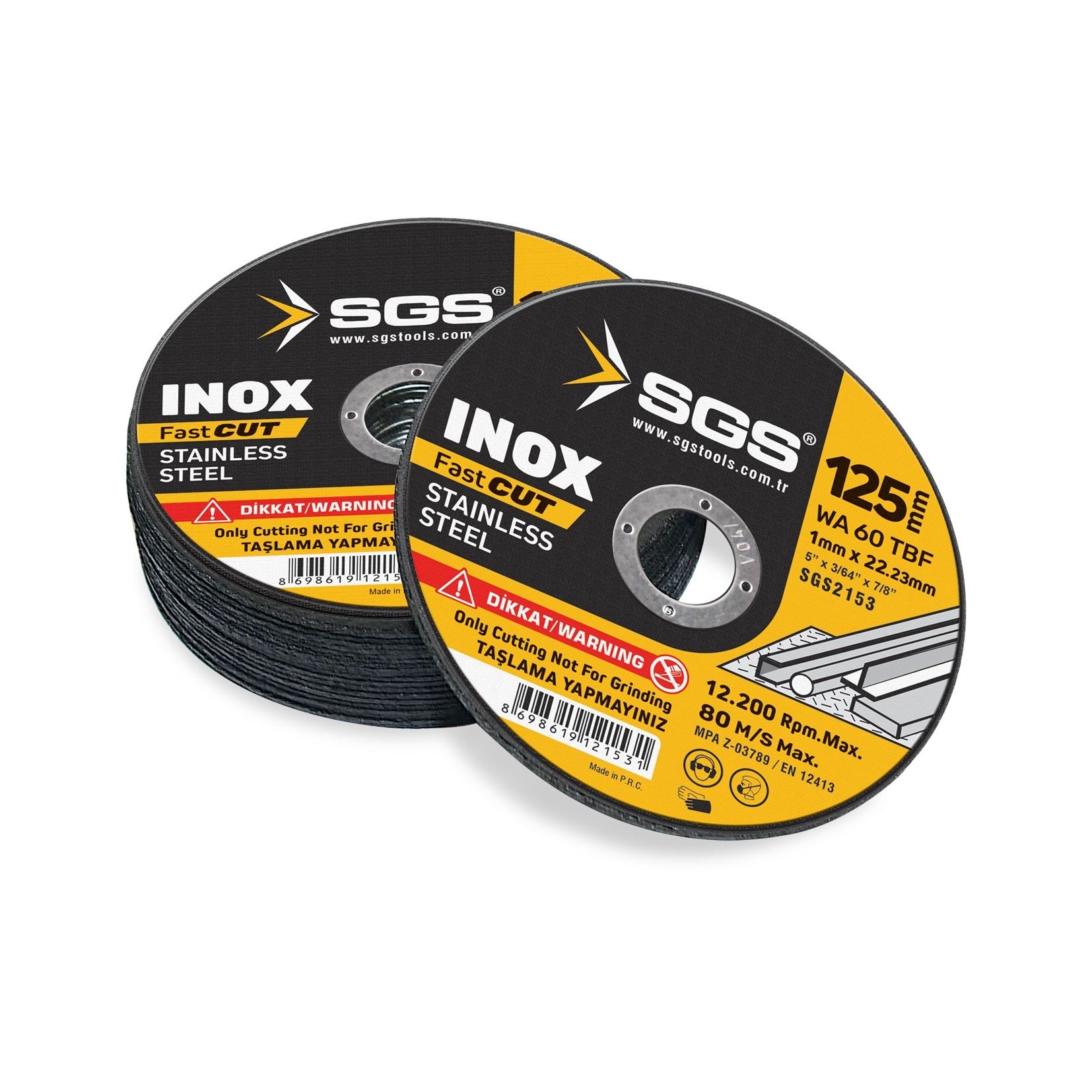 SGS INOX METAL KESİCİ 125X1X22