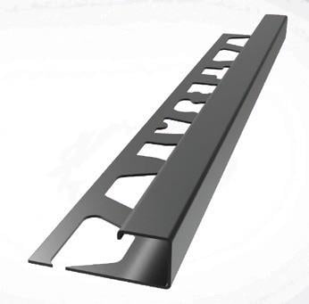 TESAY 10 mm Kare Paslanmaz Fayans Profili 270 cm,Ayna Siyah
