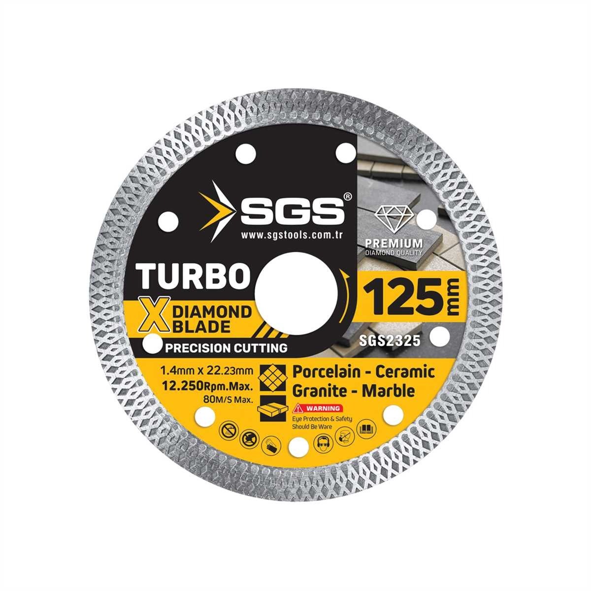 SGS TURBO ELMAS HASSAS KESİCİ 125X1,4 MM