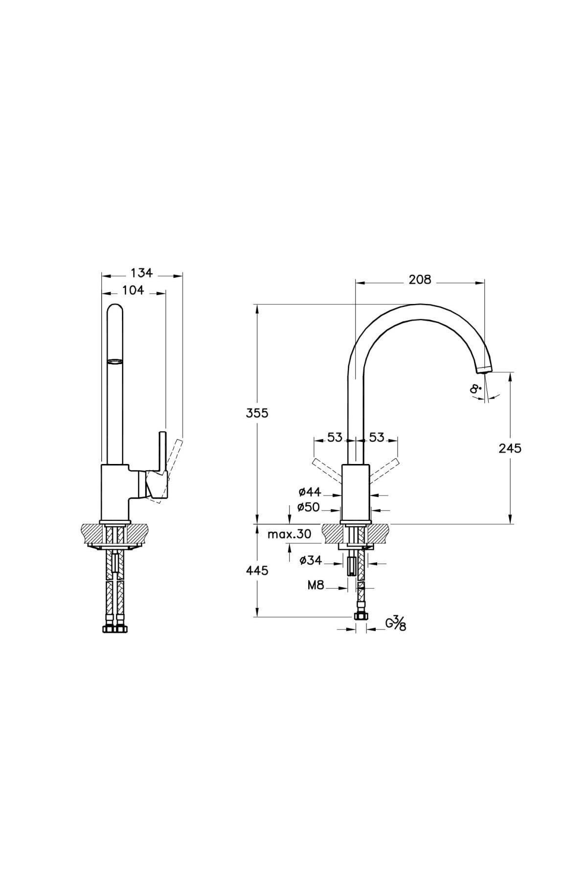 VİTRA ARTEMA MINIMAX S EVİYE BATARYASI,MAT SİYAH