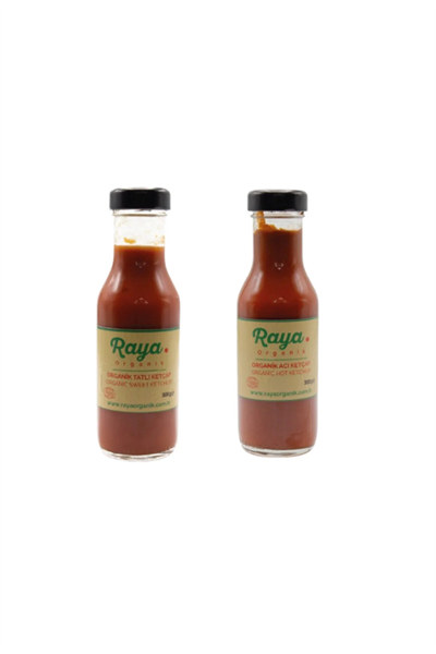 Organik Acı Ketçap 300 g ve Organik Tatlı Ketçap 300 g Set