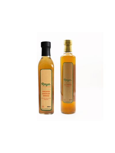 Organik Alıç Sirkesi 500 ml ve Enginar Sirkesi 500 ml Seti