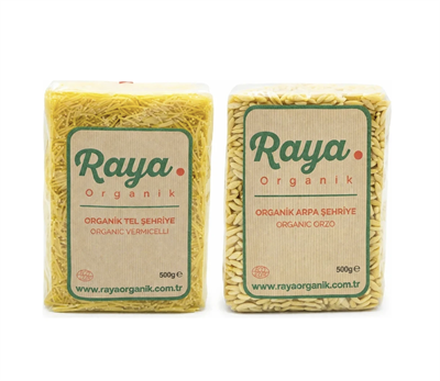 Organik Arpa Şehriye ve Tel Şehriye 500 gr - 2'li Paket
